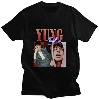 เสื้อสีขาว - Gildanนักร้องYungblud2022โปสเตอร์พิมพ์กางเกงขาสั้นกางเกงขาสั้นผ้าฝ้ายคุณภาพหลวมเสื้อยื