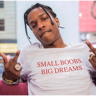 ถูกสุดๆAsap Rocky เสื้อ Small boobs big dreams.รหัสเต็ม