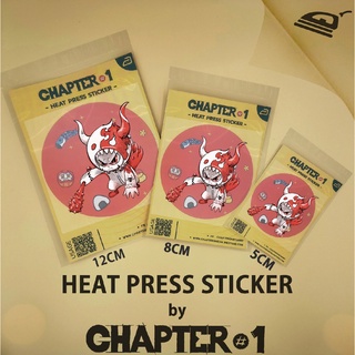 สติกเกอร์รีดร้อน ลาย เดมิโดมิปีศาจวัว ขนาด 5 ,8 , 12 ซม. / Cow devil DemiDomi Heat Press Sticker 5, 8, 12 cms