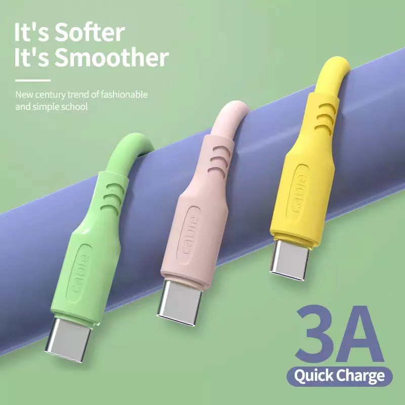 สายชาร์จซิลิโคนRealme Macaron TYPE-C 3A สําหรับ android สมาร์ตโฟน Fast ...