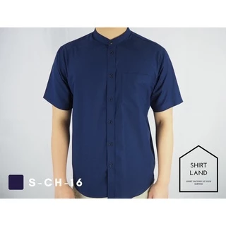 คอจีน/แขนสั้น 5XL/6XL ผ้า OXFORD - เสื้อเชิ้ตผู้ชายสำหรับคนอ้วน ไซส์ใหญ่ Big size