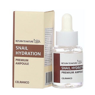 Celranico Snail Hydration Premium Ampoule 30ml เซรั่มบำรุงผิวหน้ากระจ่างใสลดเลือนริ้วรอยสูตรเมือกหอยทากเข้มข้น