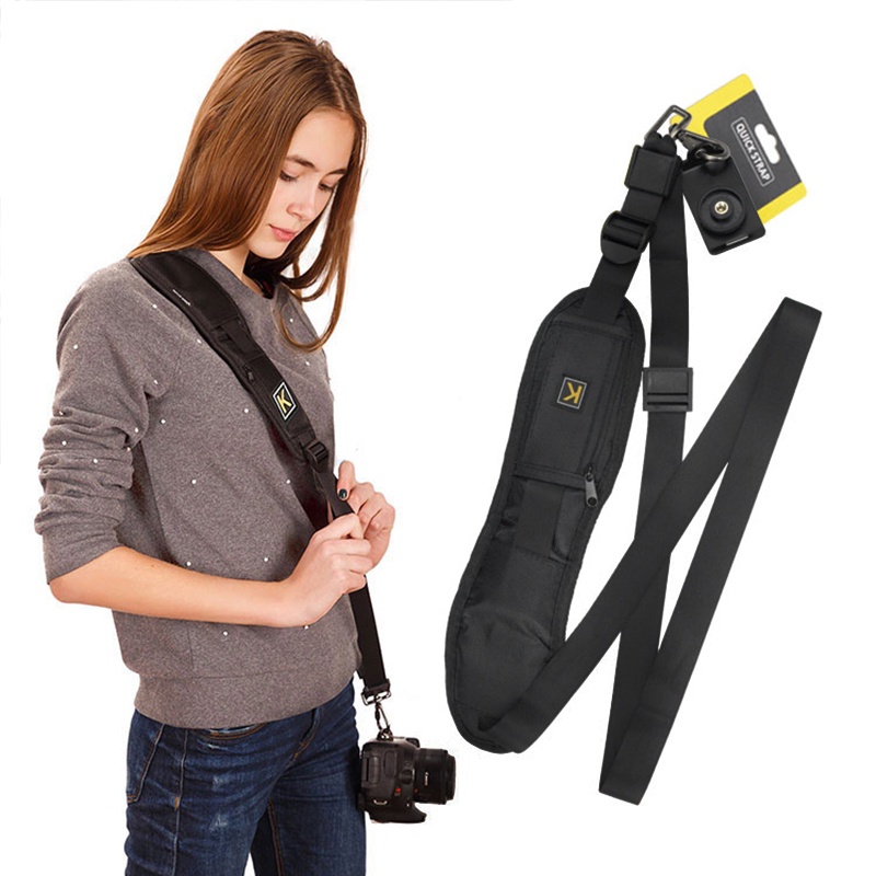 Uurig K สายคล้องกล้องไหล่แบบพกพา Quick Carry Speed Sling ไหล่นุ่มสลิงเข็มขัดสายคล้องคอสําหรับกล้อง Canon Nikon DSLR