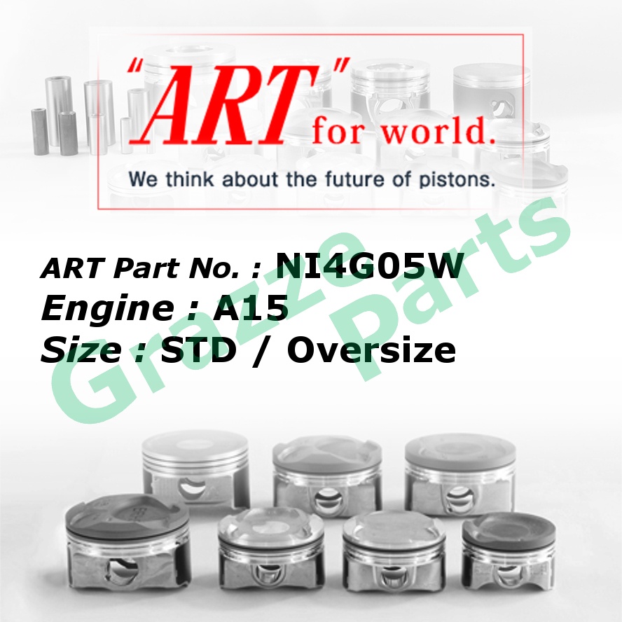 ART ลูกสูบชุด NI4G05W สําหรับ Nissan Vanette C20 C120 C22 1.5 A15 (76.0 มม.)