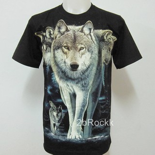 เสื้อลาย หมาป่า อินเดียน Wolf เสื้อยืดเรืองแสง A44 ไซส์ยุโรป