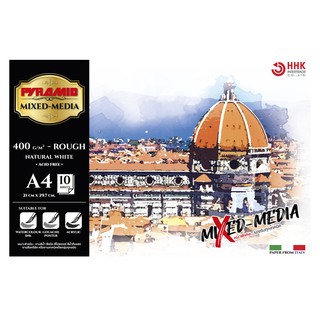 Pyramid(ปิรมิด) สมุดวาดเขียน mixed-media หนา 400g ขนาด A4 ผิ…