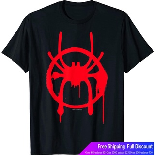 Marvelเสื้อยืดกีฬา Marvel Spider-Man Spiderverse Miles Symbol Tag T-Shirt Marvel Mens Womens T-shirtsS-5XL