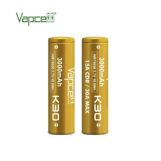 Vapcell INR18650 K30(สีทอง)3000mAh 3.7V 15A/30A ของแท้เช็คโค๊ดได้