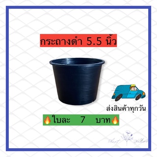 กระถางดำ 5.5 นิ้ว พลาสติกสีดำ