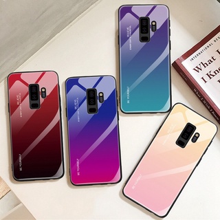 เคสโทรศัพท์กระจกนิรภัย แบบแข็ง สําหรับ Samsung Galaxy S9 S8 Plus A9 A7 A8 2018 S9Plus