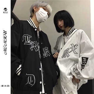 เสื้อแจ็คเก็ตเบสบอล สไตล์ เกาหลี เสื้อคลุมกันหนาวผู้หญิง เนื้อผ้าหนานุ่มอย่างดีหลวมใส่สบาย