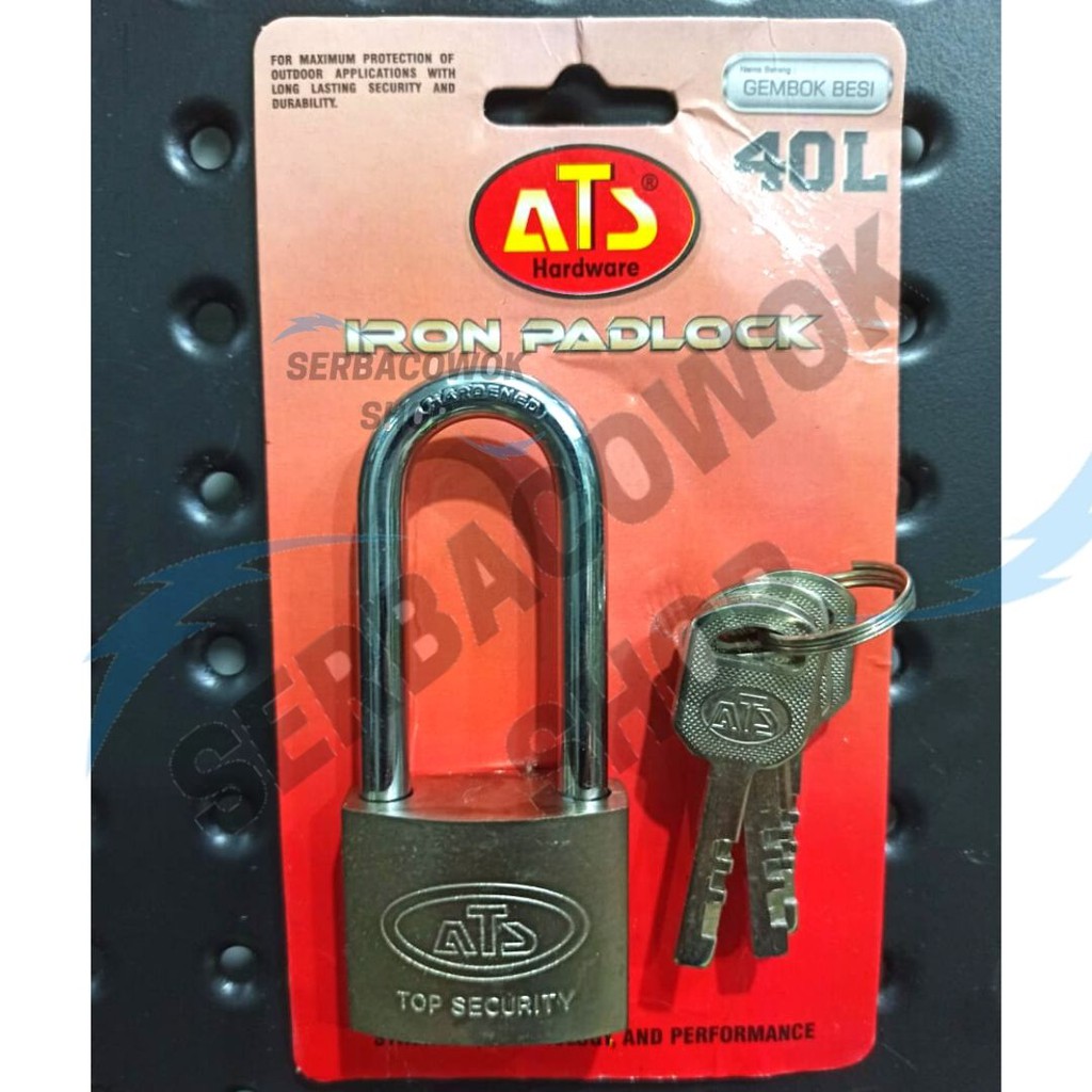 ATS กุญแจสีขาว 40 มม. กุญแจกระสุนคุณภาพโครเมียมคอยาว