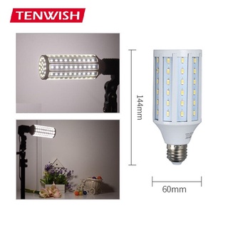 Tenwish หลอดไฟ LED 20W 5500K E27 สีขาว สําหรับถ่ายภาพสตูดิโอ