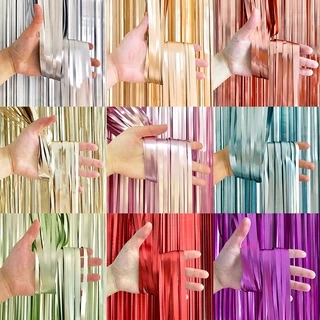 🔥พร้อมส่ง🔥 ม่านฟอยล์ ม่านฝน Birthday decoration Backdrop ตกแต่งงานปาร์ตี้ ขนาด 1x2 เมตร