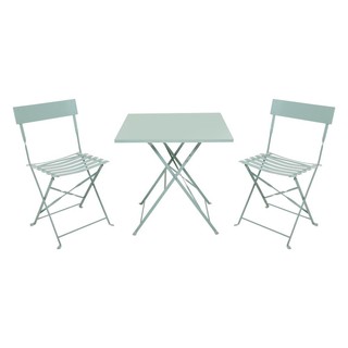 Table and chairs set 2-SEAT STEEL PATIO SET SPRING MINTY GREEN Outdoor furniture Garden decoration accessories ชุดโต๊ะเก