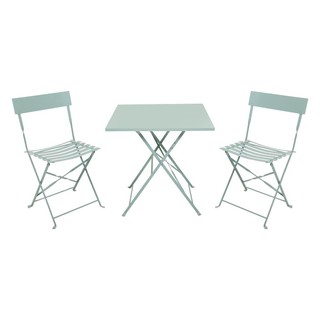 Table and chairs set 2-SEAT STEEL PATIO SET SPRING MINTY GREEN Outdoor furniture Garden decoration accessories ชุดโต๊ะเก