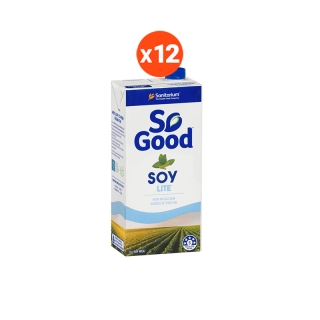 So Good นมถั่วเหลือง สูตรพลังงานต่ำ หวานน้อย Soy Milk Lite 1 ลิตร (มังสวิรัติ) (1ลัง : 12กล่อง) [BBF:28Jul23]