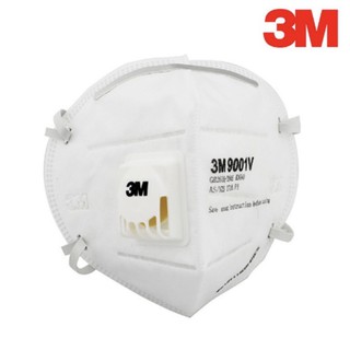 3M หน้ากากป้องกันฝุ่นละอองพร้อมวาล์วระบายอากาศ 3M 9001V