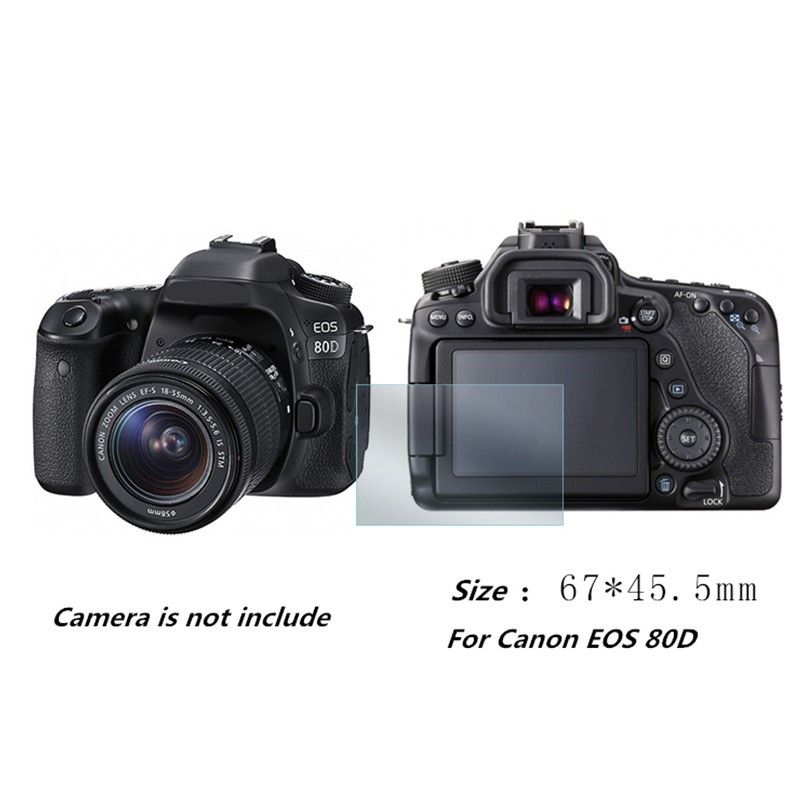 กระจกนิรภัยป้องกันหน้าจอสำหรับ Canon EOS 80D 70D 60D กล้องฟิล์มฟิล์มนิรภัยฟิล์มป้องกัน HD