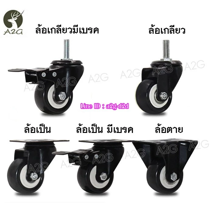 ลูกล้อ 2 นิ้ว รับน้ำหนักได้ 45kg ยูริเทนสีดำ ราคา/ลูก