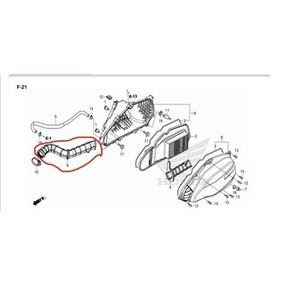 คอท่ออากาศ PCX150 (2015-2020)/ Click125i (2015-2020) (17253-K36-T00) อะไหล่ฮอนด้าแท้ศูนย์
