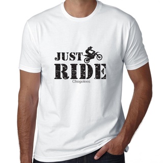 เสื้อยืด พิมพ์ลาย Just Ride Motocross Racing Bike Silhouette สําหรับผู้ชาย 383299