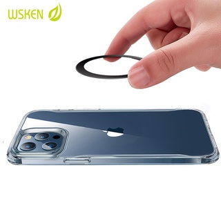 Wsken สติ๊กเกอร์โลหะแม่เหล็กไร้สาย 2 ชิ้นสําหรับ Iphone 12/iPhone 12 Pro Max Apple Magsafe