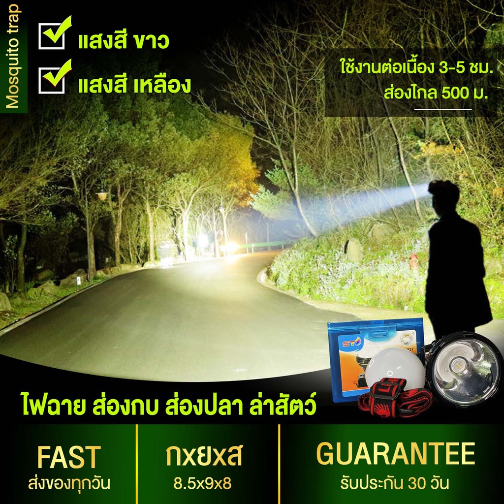 ใหม่!! ไฟฉายคาดหัว ส่องไกล 2กิโลเมตร ใช้งานต่อเนื่อง 8-12ชม. แบต 5000 mAh. รุ่น ST-536(ของแท้) รับประกันนาน7วัน
