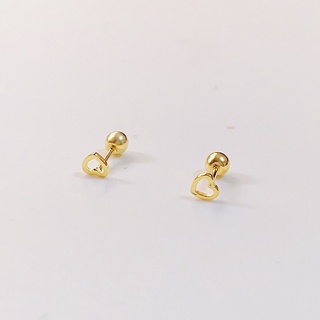 LLRB | จิวเงิน 925 Piercing earring silver 925 หัวใจสีทอง