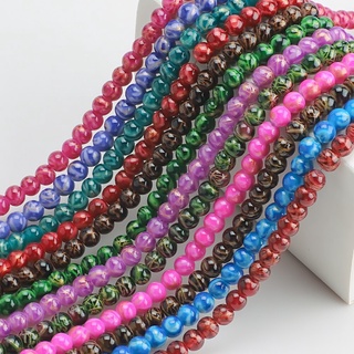 ZhuBI 8 มม.100 ชิ้นลูกปัดหินธรรมชาติ Tiger Eye แก้วคริสตัลรอ…