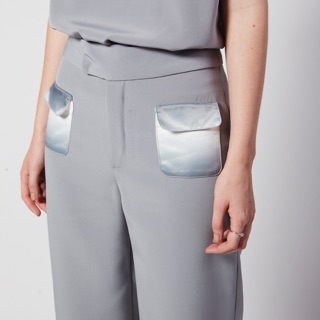 THARA กางเกงขายาวตัดต่อผ้าไล่สี รุ่น Gradient Two Pocket Pants