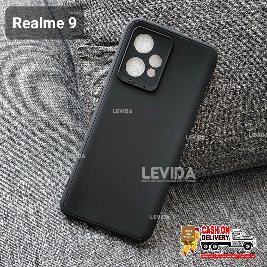 Softcase Macaron สีดํา/ซิลิโคนสีดํากรณีRealme 9 4G Realme 9 Pro Realme 9 Pro Plus Realme C31 Realme 