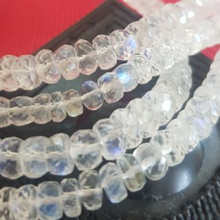 สร้อยมูนโสตนแท้ไฟฟ้าเนื้อสวย 7-18" ( Natural moonstone beads )