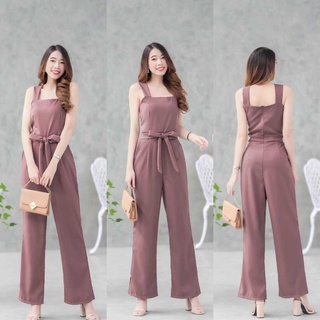 hbstation.shop เสื้อผ้าแฟชั่น Jumpsuit สีโกโก้ พร้อมส่ง