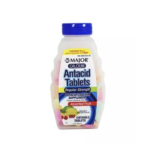 Major Calcium Antacids Chewable Tablets with Mixed Fruit Flavors 150 count ลดกรดไหลย้อน แก้กรดเกิน เรอเปรี้ยว