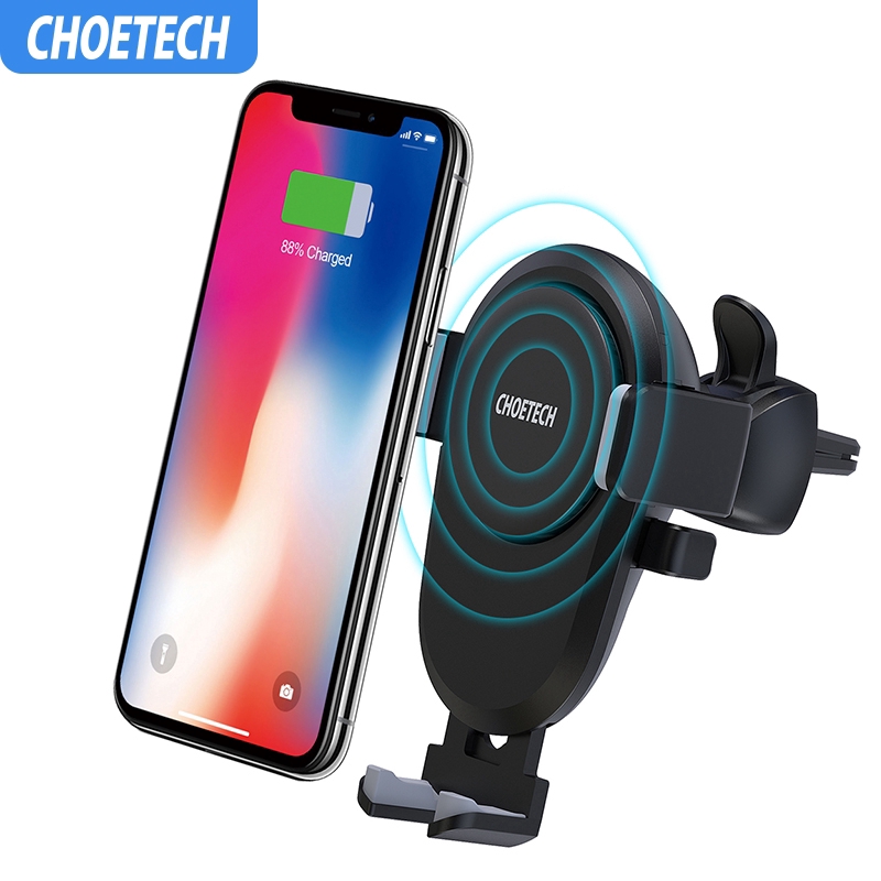 CHOETECH Wireless Car Charger Fast Gravity Wireless Car Charger Holder 7.5W Compatible with iPhone XR//XS//XS Max//X//8//8 Plus,10W for Galaxy Note 9//S9//S9+,S8//S8+//Note 8 5W for Huawei Mate 20 pro