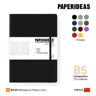 Paperideas B5 Ruled Hardcover Notebook - สมุดโน๊ตเปเปอร์ไอเดีย B5 ปกแข็งมีเส้นบรรทัด