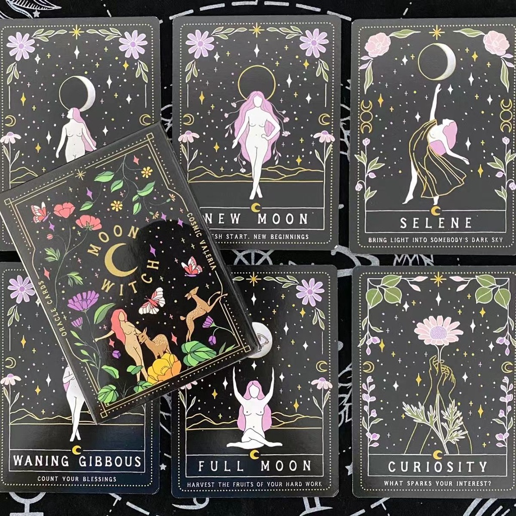Moon Witch Oracle การ์ด Moon Witch Oracle การ์ดภาษาอังกฤษเกมกระดานที่กําหนดเอง