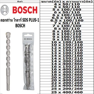 ดอกสว่านโรตารี่ ดอกเจาะปูน SDS PLUS 1 มีขนาดและความยาว 4mm-13mm ยี่ห้อ BOSCH รุ่น SDS PLUS-1