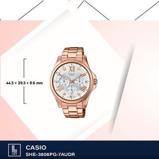 นาฬิกาข้อมือ casio sheen รุ่น SHE-3806PG-7AUDR