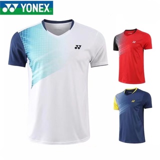 Yonex เสื้อยืดคอกลม แขนสั้น ระบายอากาศ แบบแห้งเร็ว สําหรับผู้ชาย และผู้หญิง