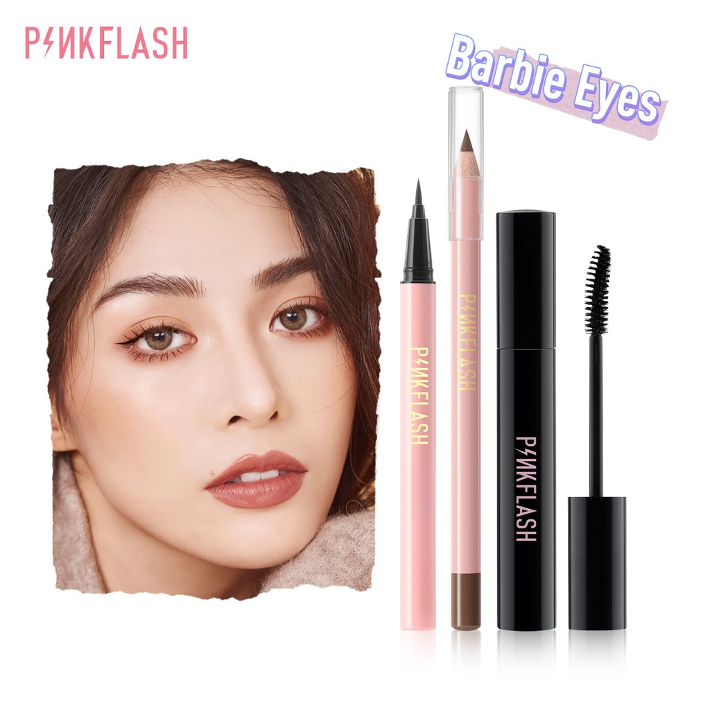 PINKFLASH 4pcs Makeup Beauty Gift Set Eye makeup Set Barbie Eyes（มาสคาร่าดินสอเขียนคิ้วอายไลเนอร์）