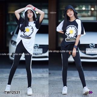 ✅12531 ถูกที่สุด‼️sale‼️เซทเสื้อโอเวอไซส์ขายาวเลคกิ้ง