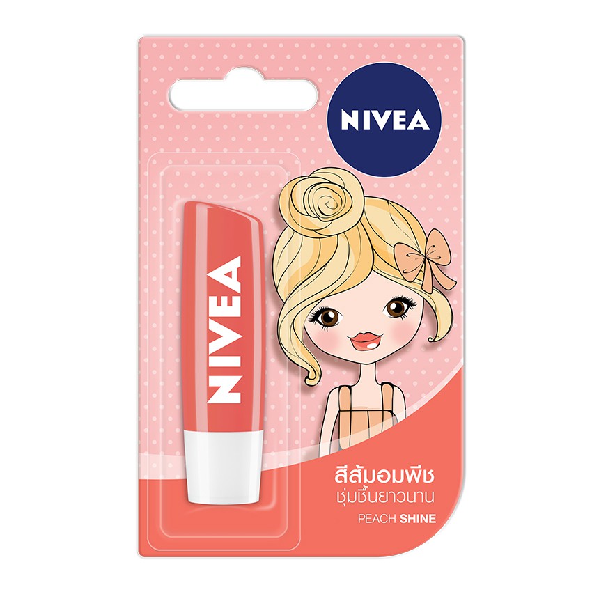 Nivea นีเวีย ลิปแคร์ฟรุตตี้ ชายน์พีช 4.8 กรัม | Shopee Thailand