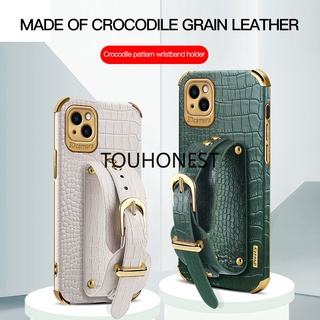 เคส For iPhone XR เคส For iPhone 11 Pro Max เคส For iPhone 6 Plus Case For iPhone 6S Plus Luxury Shockproof Softcase Crocodile Pattern Leather Wrist Strap Phone Case โทรศัพท์มือถือหนังนิ่ม ลายหนังจระเข้ พร้อมแหวนนิ้ว สําหรับ