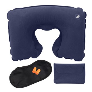 หมอนรองคอ หมอนเป่าลม ชุดเดินทาง ซื้อ 1 ได้ถึง 3 เบา (Travel pillow set)