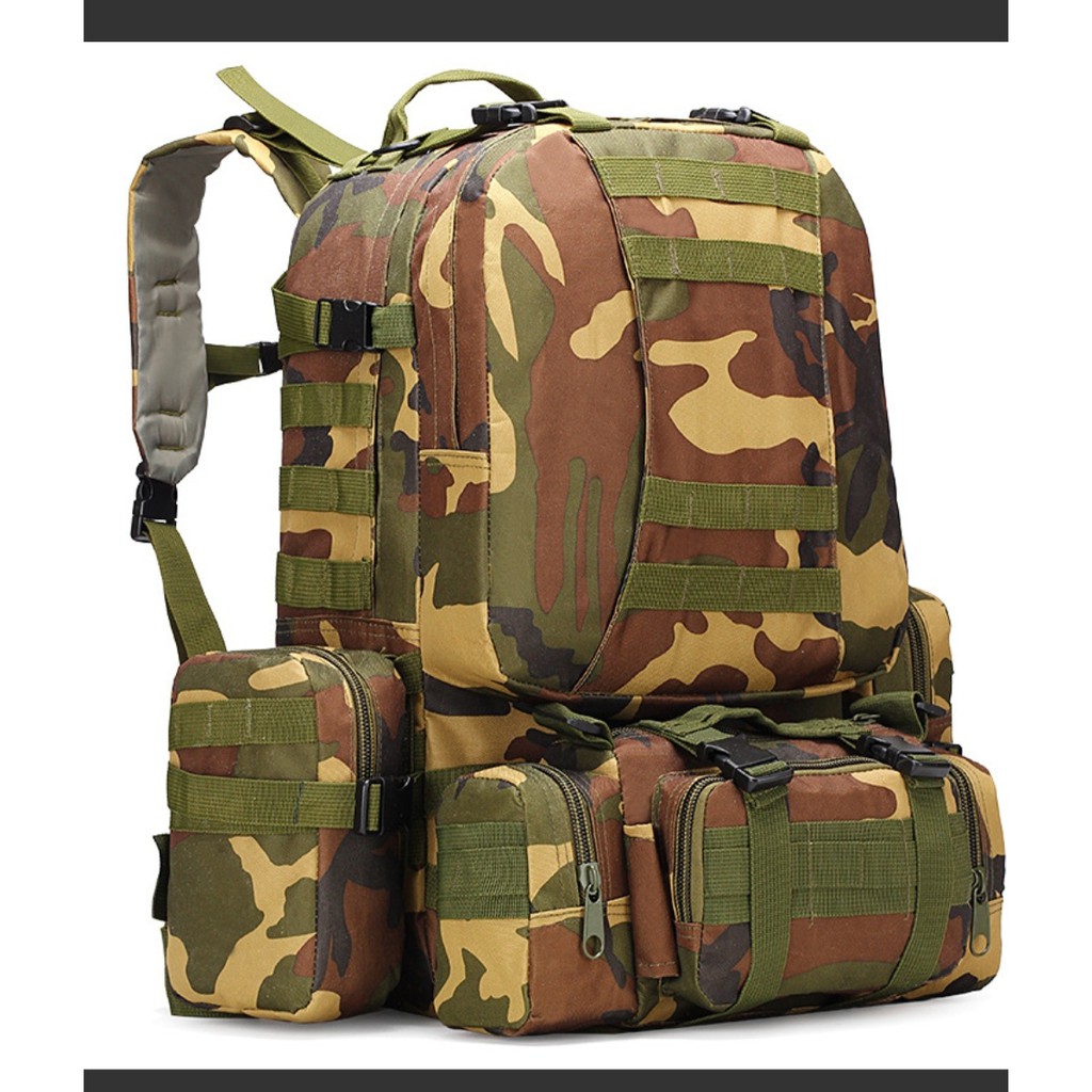 60L ขนาดใหญ่ bagpack ยุทธวิธีกระเป๋าเป้สะพายหลังทหารกลางแจ้งกองทัพสไตล์ Rucksack 3 Molle กระเป๋า 288