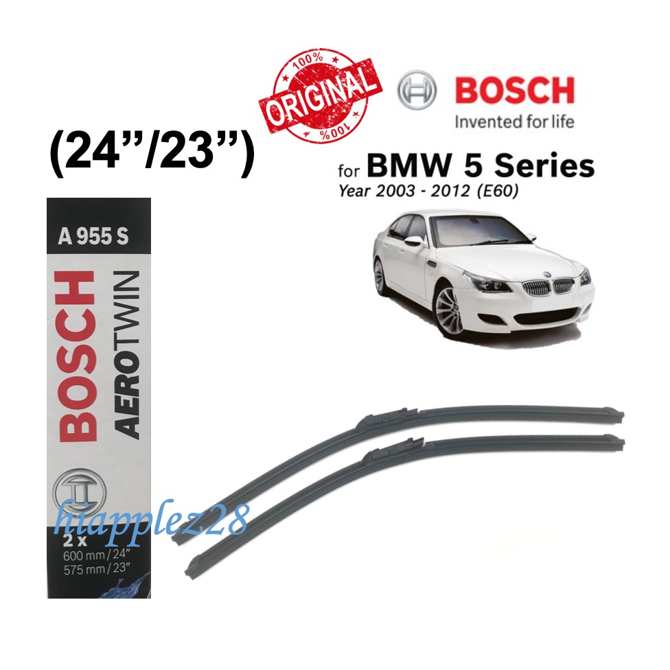 [1SET] A955S 24"+23" BOSCH Aerotwin Plus Multi Clip WIPERSET 3397118955 BMW 5 Series E60 E61 6 Serie