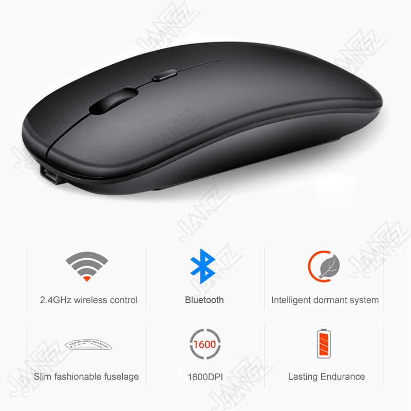 เมาส์ไร้สายใหม่ เมาส์บลูทูธ 2.4GHz ออปติคอล ชาร์จได้ บางเฉียบ เงียบ สําหรับ PC แล็ปท็อป แท็บเล็ต
