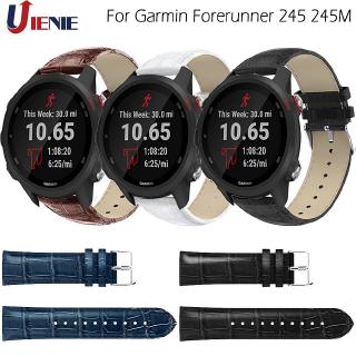 สายนาฬิกาข้อมือหนัง 20 มมสำหรับ Garmin Forerunner 245 245 M 645 / Vivoactive 3 Music